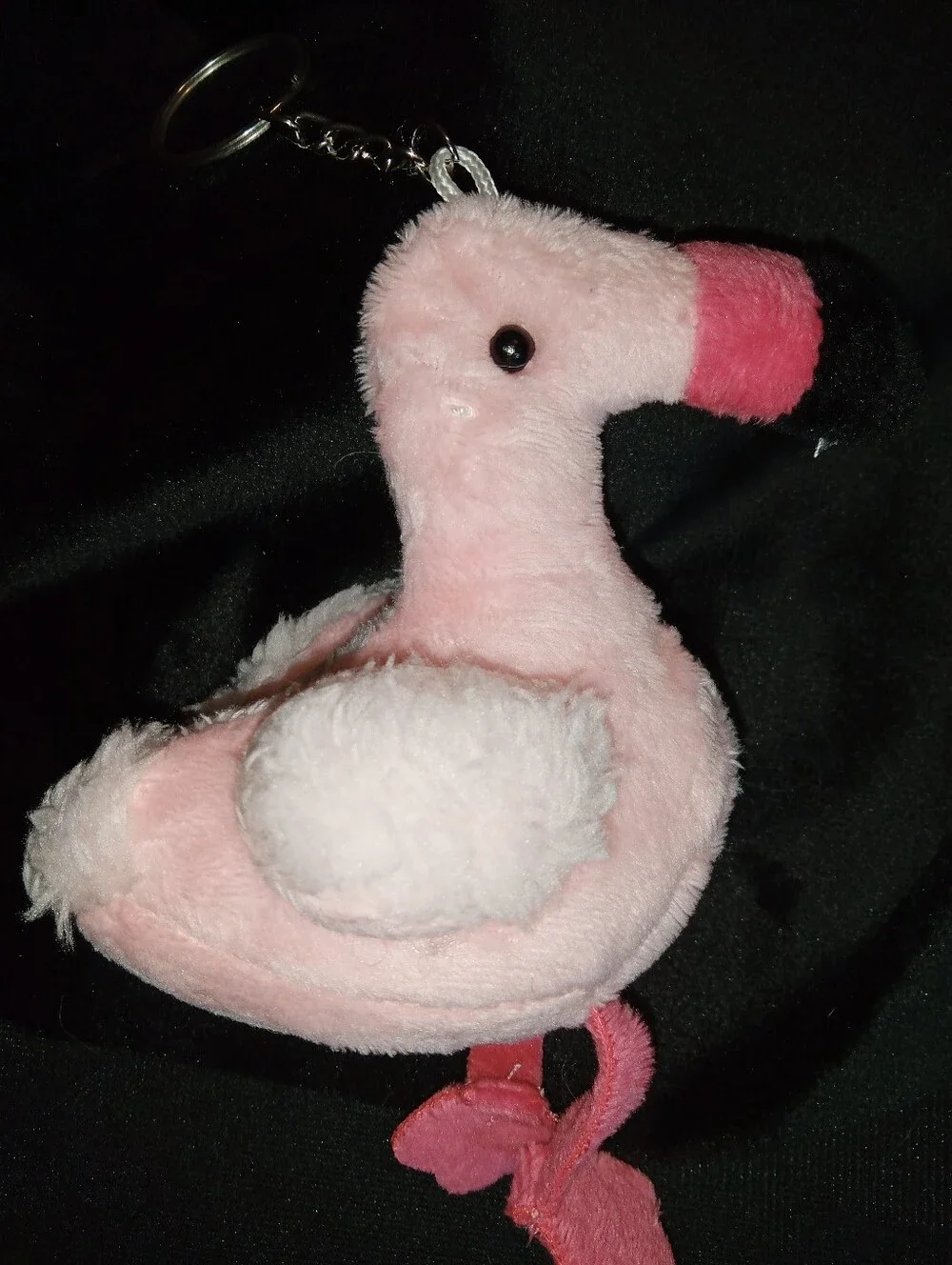 Plush Pink Flamingo Bird Keychain Ring Prndant